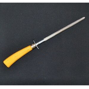 Vintage Knife Sharpener With Yellow Bakelite Handle Kitchen Tools Retro Decor